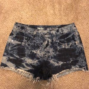 Denim shorts blue tie dye style